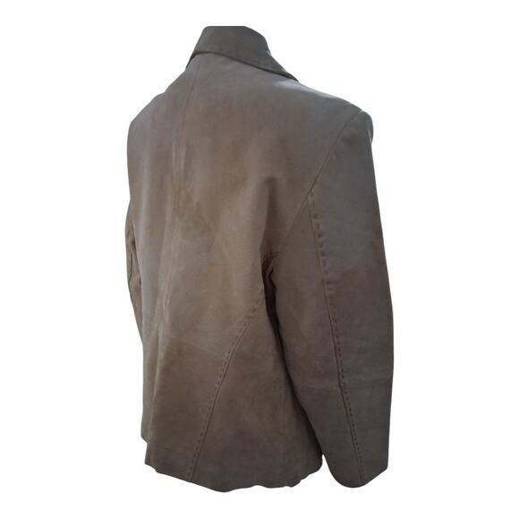 Y2k Vtg AR Bernardo Fashion Suede Womens size Medium Stitch Hippie Grunge Blazer - Picture 4 of 15